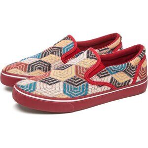 👑Closed Toe Loafers Sneakers Men's Wine Red Canvas Slip On Casual Lightweight